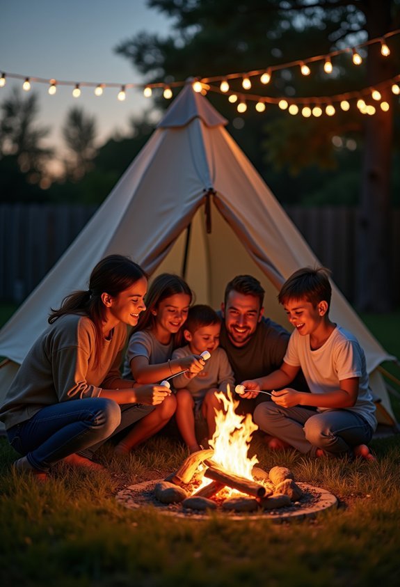 backyard camping family fun