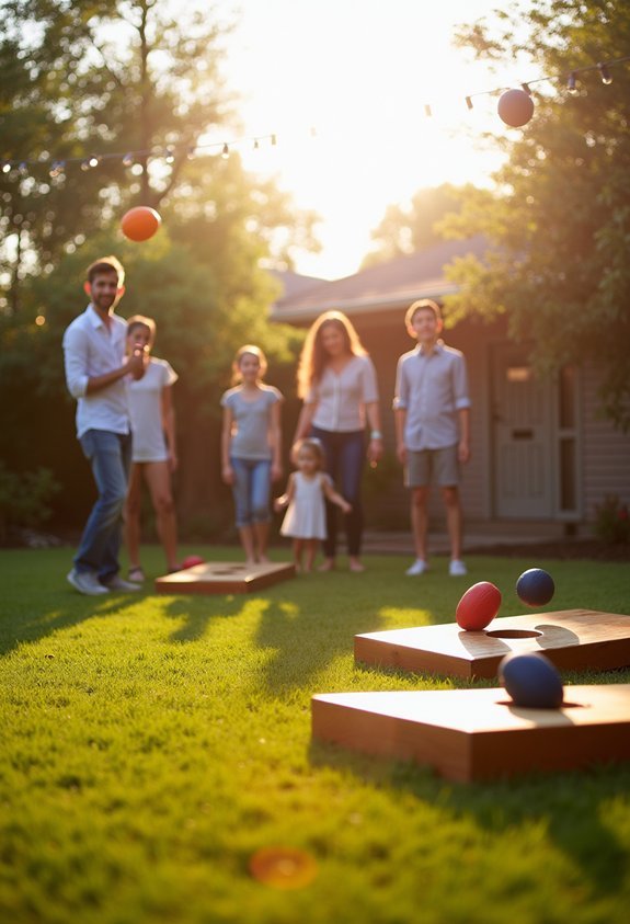 backyard cornhole tournament fun