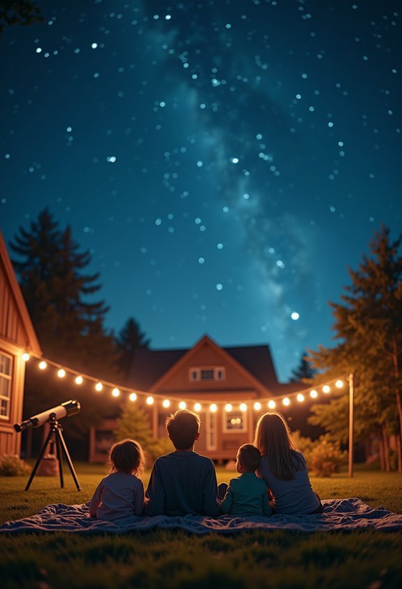 backyard stargazing with friends