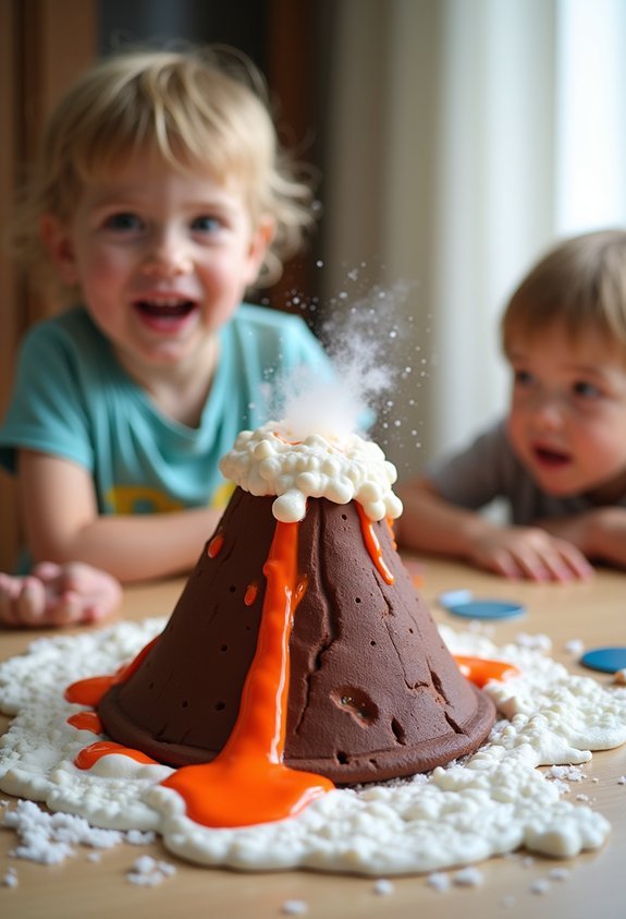 baking soda vinegar eruption