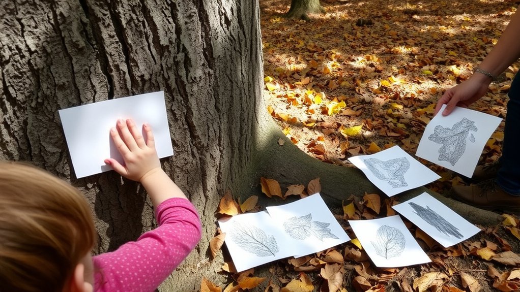 bark rubbings reveal textures