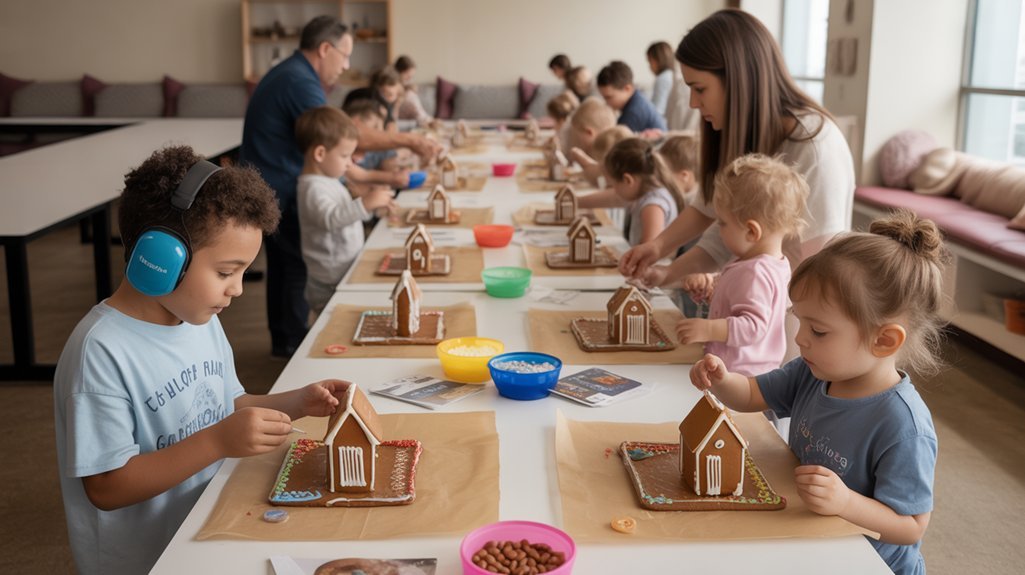calm cozy gingerbread decorating