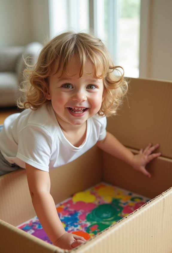 cardboard box painting fun