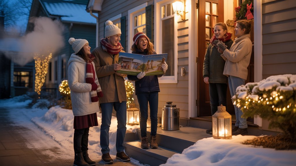 caroling sharing praying connecting