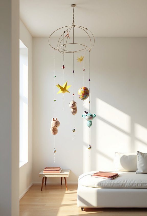 ceiling mounted mobile art installation
