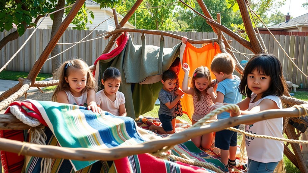 collaborative fort building activity