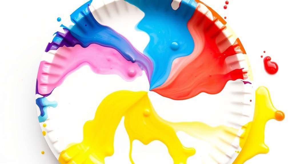 color mixing spin art