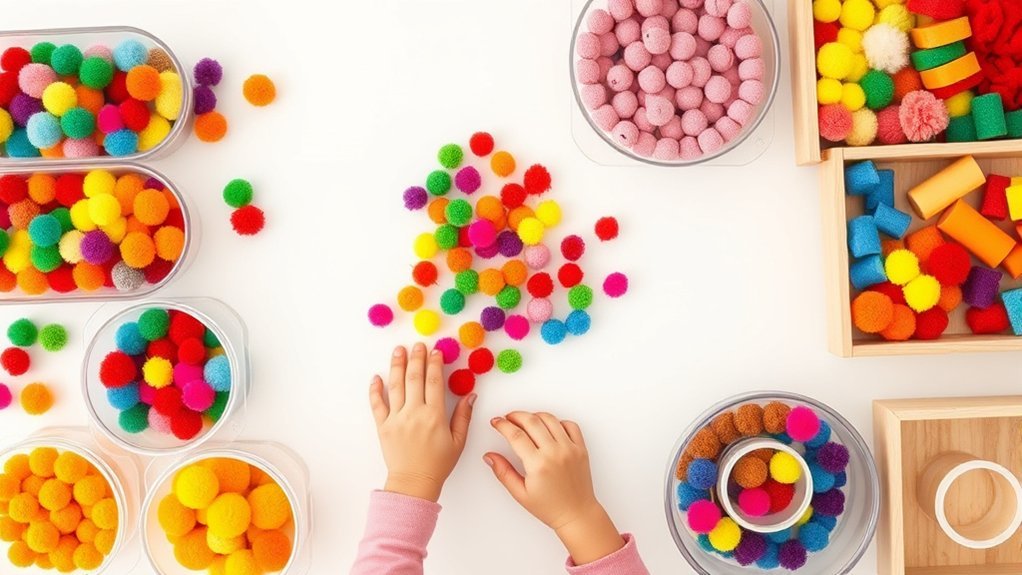 color sorting sensory play