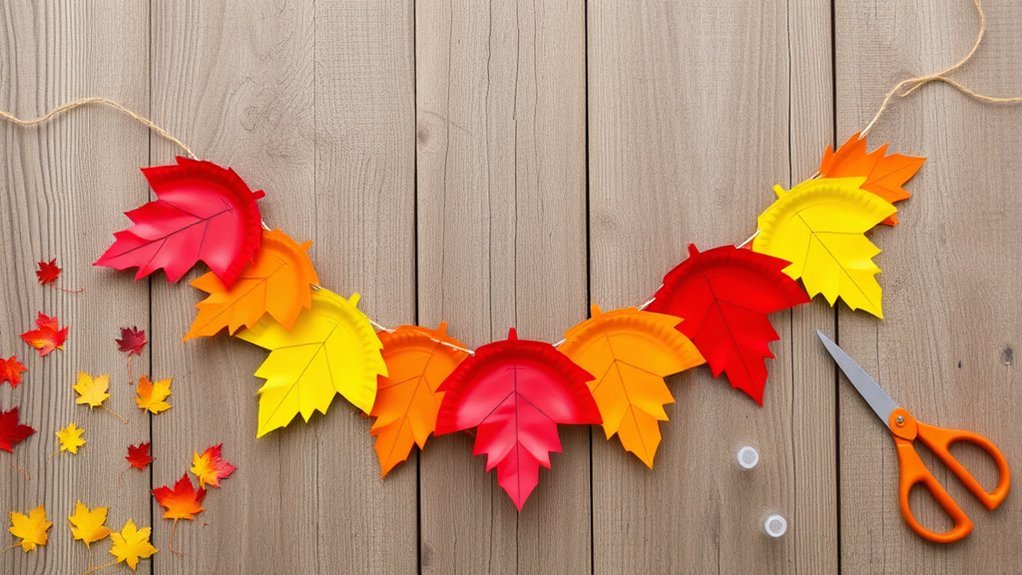 colorful autumn leaves garland