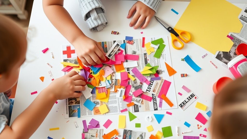 colorful collage creation activity