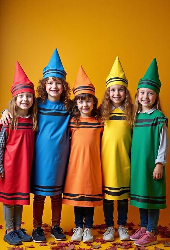 colorful group costume idea