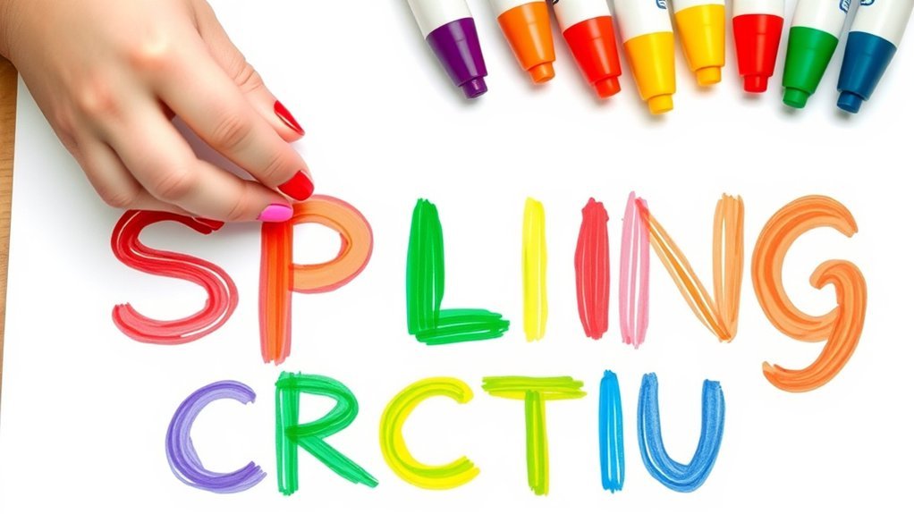 colorful spelling art project