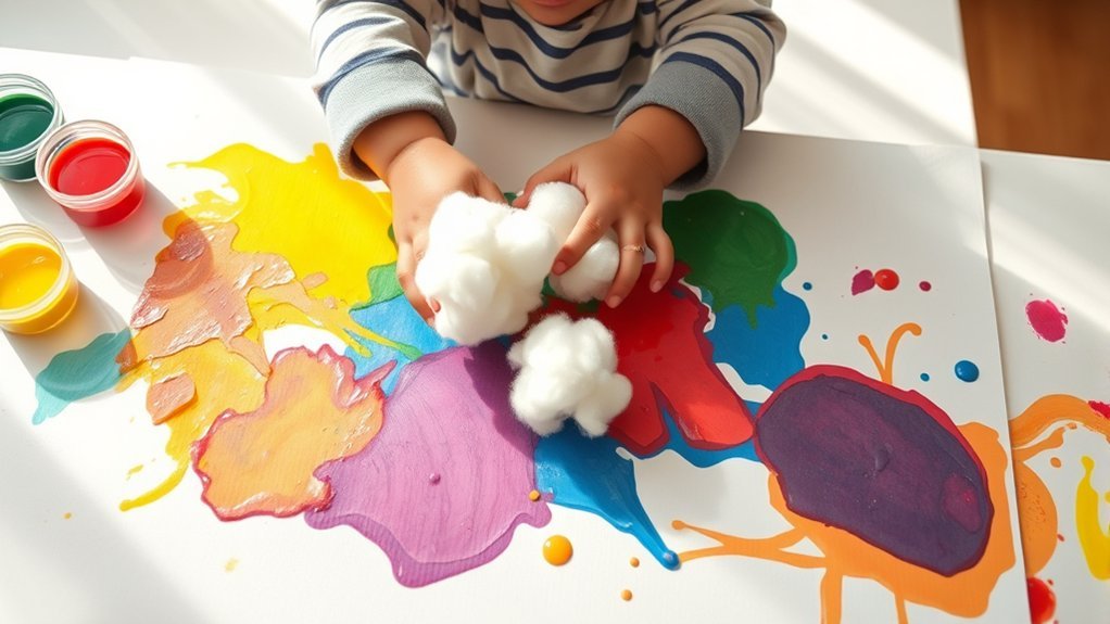 cotton ball painting activity