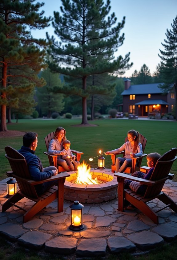 cozy firepit lounge setup