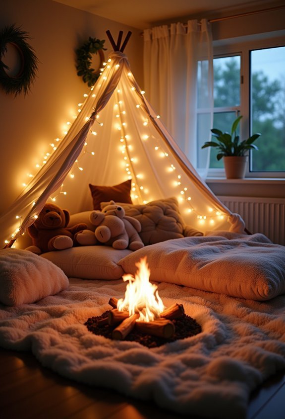 cozy indoor camping adventure