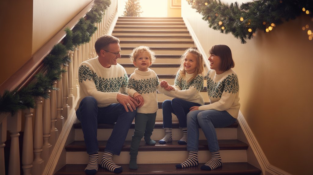 cozy matching sweater photos