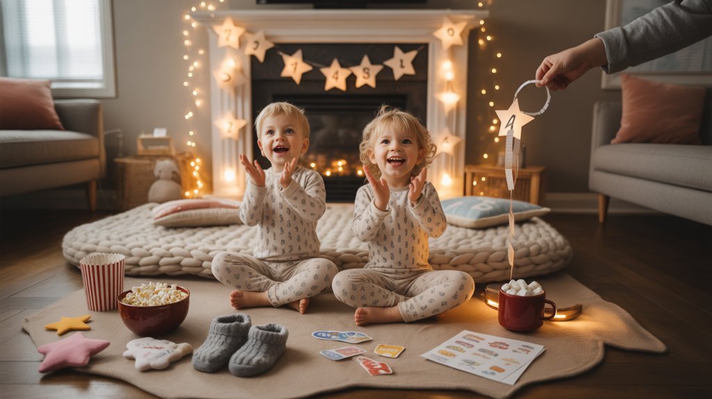 cozy movie night setup