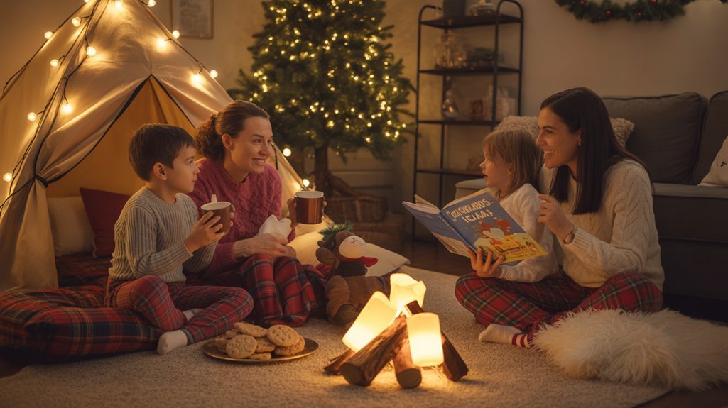 cozy storytelling holiday campout