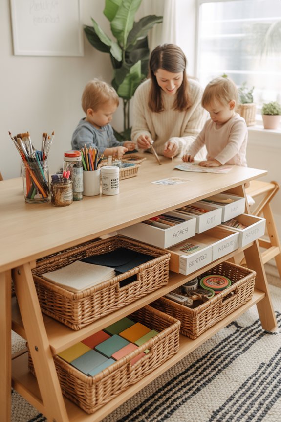 creative and organized craft station