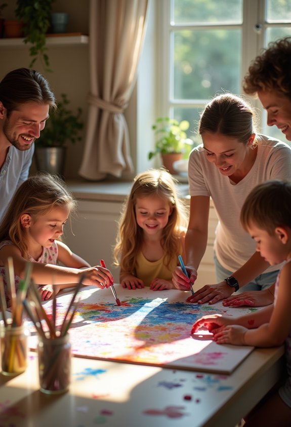 creative family crafting memories