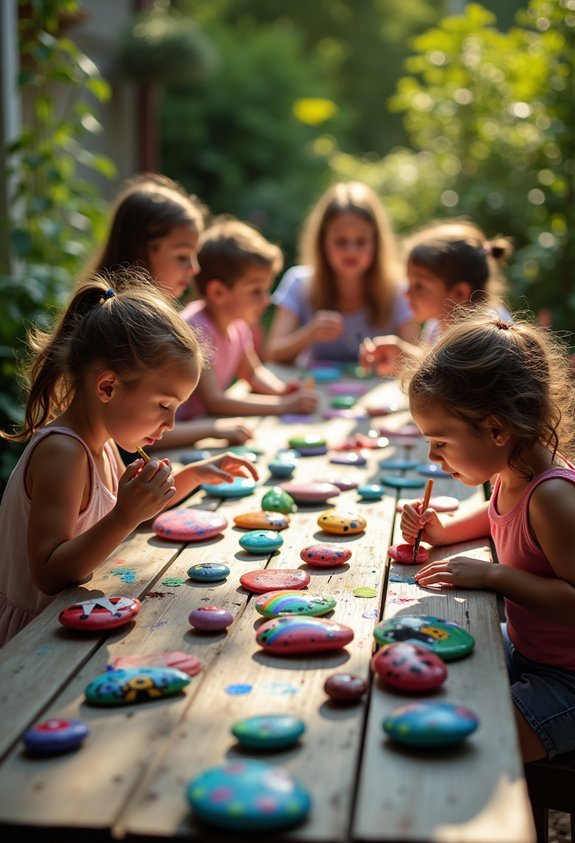 creative garden rock painting