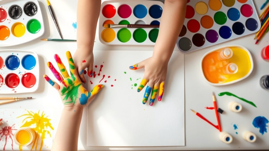 creative handprint canvas art