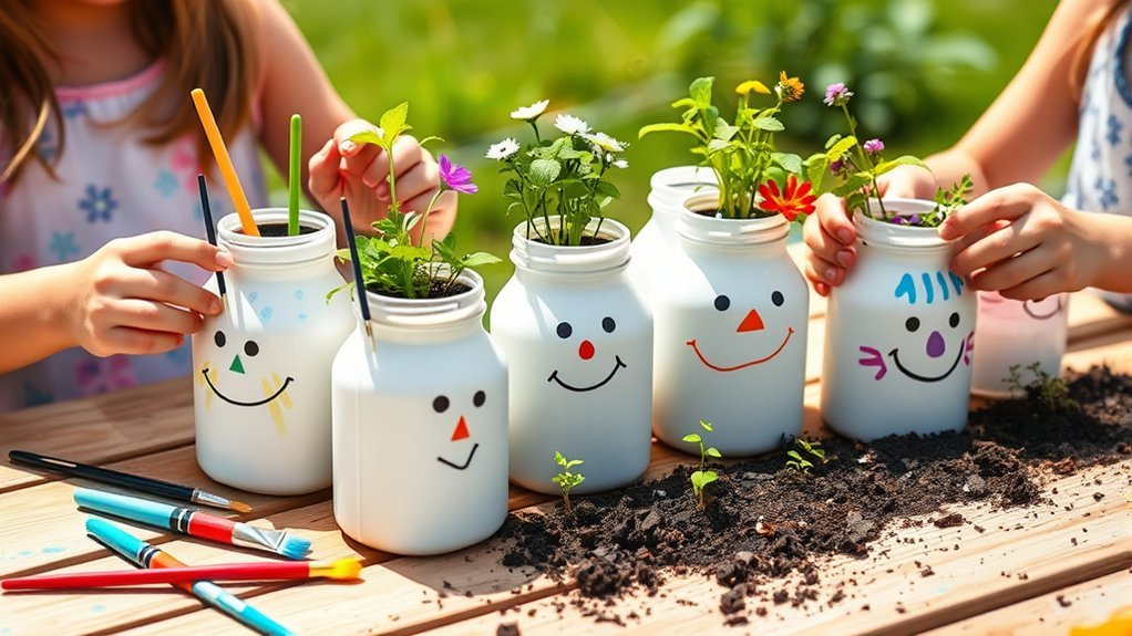 creative milk jug planters