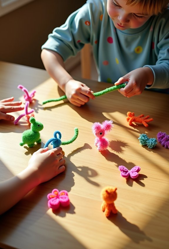 creative play with pipe cleaners