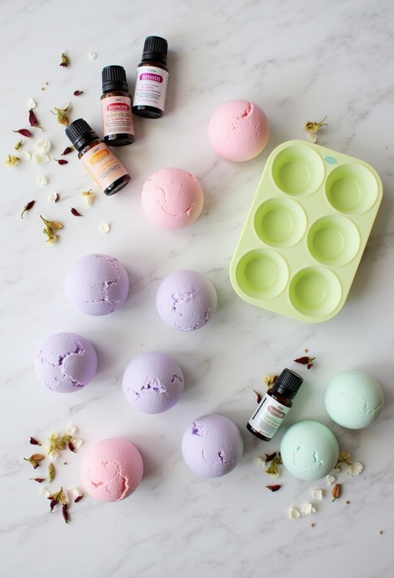 diy colorful bath bombs