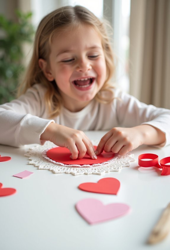 doily heart card crafting