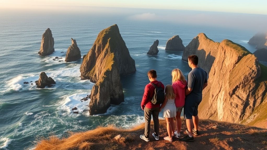 dramatic coastal family photography