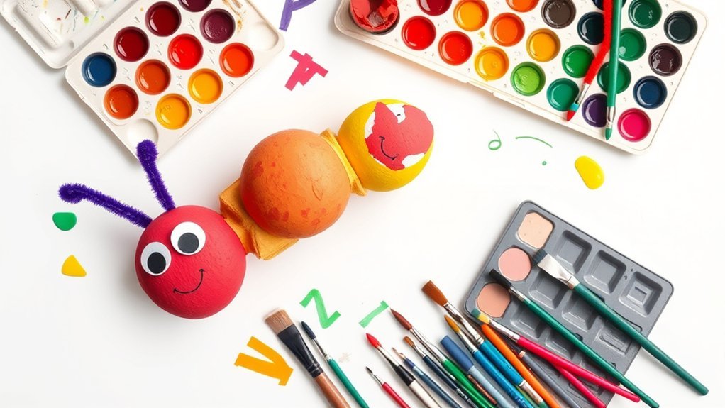 egg carton caterpillar crafts