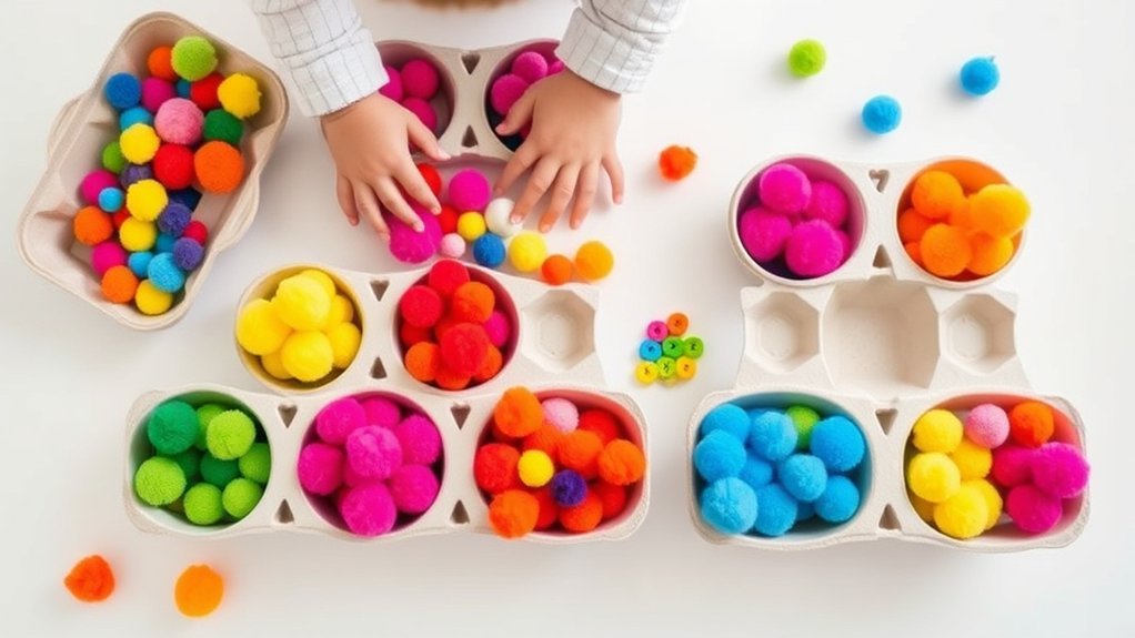egg carton sorting activity