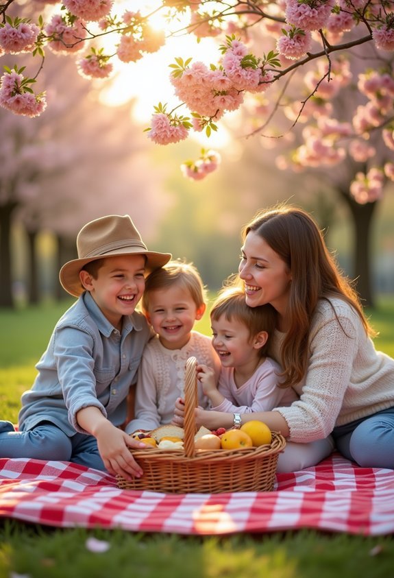enjoy outdoor family picnic