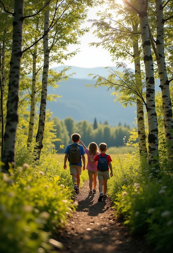 family camping in nature
