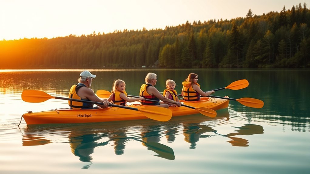 family kayaking adventures together