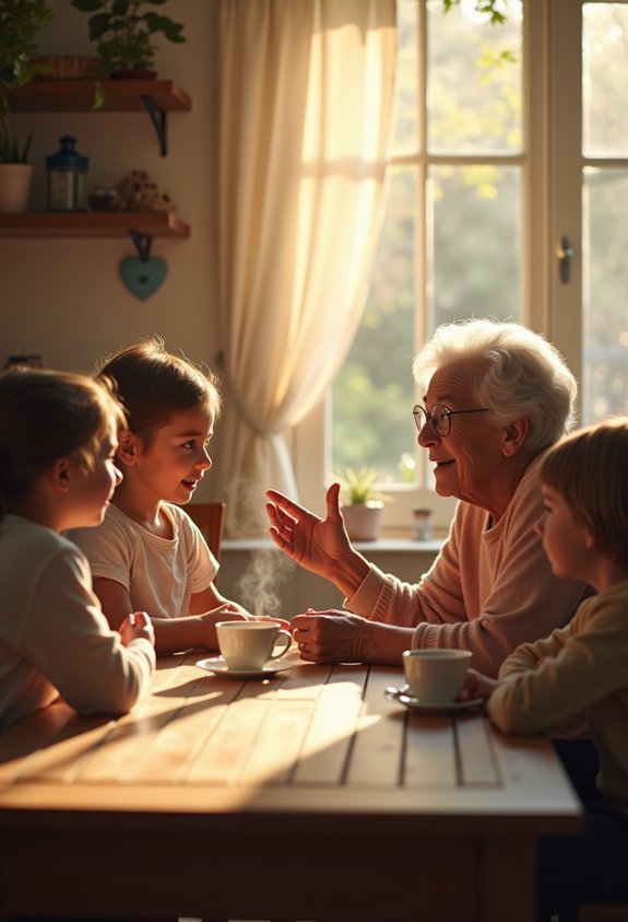 family stories over breakfast