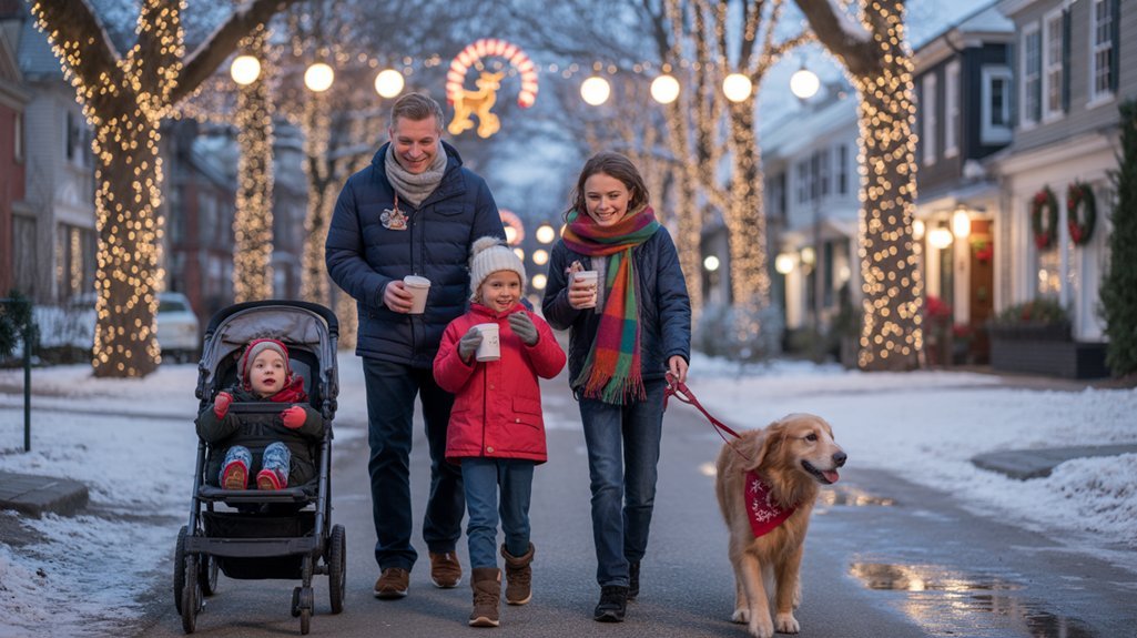 festive neighborhood lights stroll