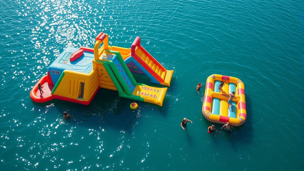 floating obstacle course fun