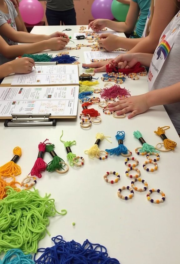 friendship bracelet making station