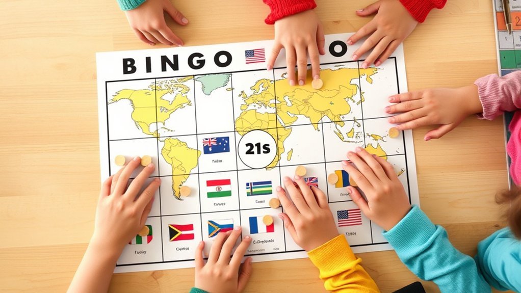 geography bingo with flags
