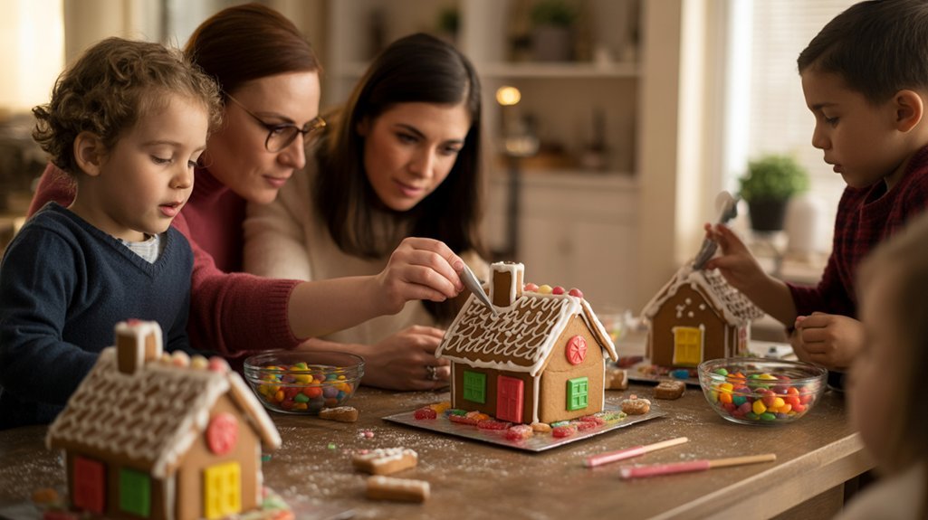 gingerbread house decorating fun