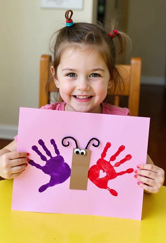 handprint butterfly valentines craft