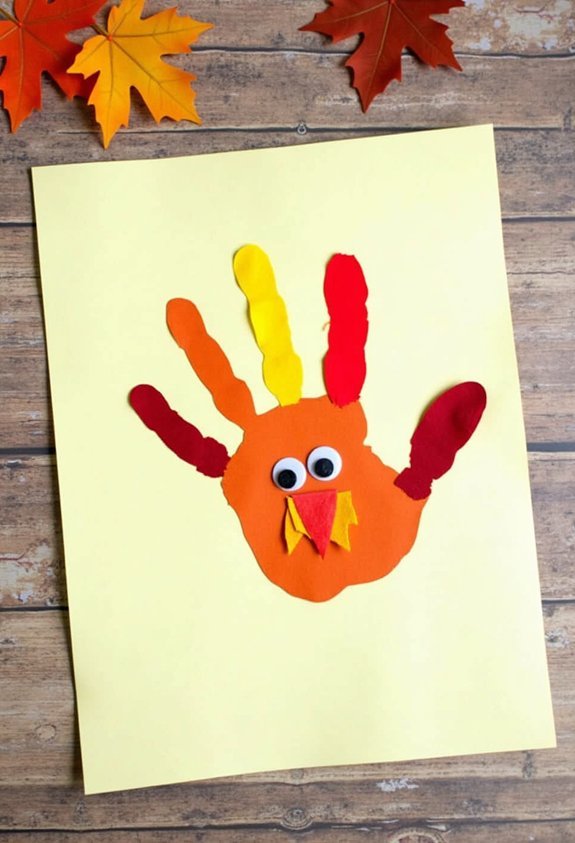 handprint turkey gratitude craft