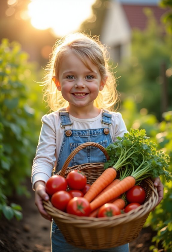 harvesting homegrown food joy