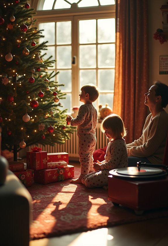 holiday music enhances unwrapping