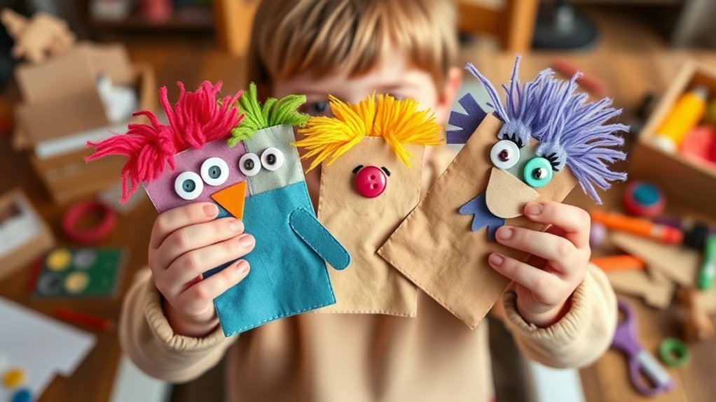 imaginative paper bag puppets