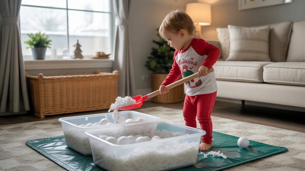 indoor snow and bubbles