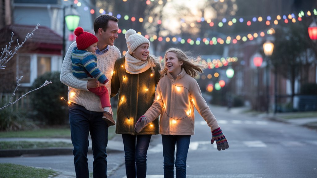 joyful neighborhood lights walk