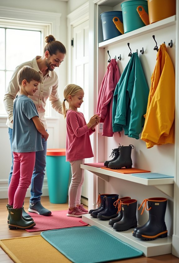 kid friendly gear organization station